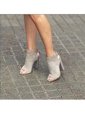 Vince Addison Peep-Toe Suede Bootie